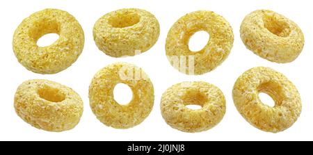 Corn rings isolated on white background Stock Photo