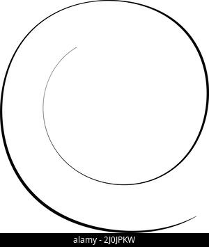 Freehand, hand drawn spiral, swirl, twirl element. Volute, helix, squiggle drawing - stock vector illustration, clip-art graphics Stock Vector