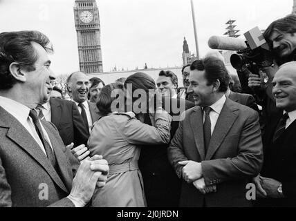 Shirley Williams returns to the House of Commons as the first MP elected for the Social Democratic Party. 1st December 1981. Stock Photo