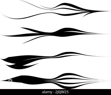 Wiggle, wobble squiggly lines, stripes divider set - stock vector illustration, clip-art graphics Stock Vector