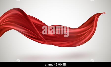 Red flying fabric Stock Photo
