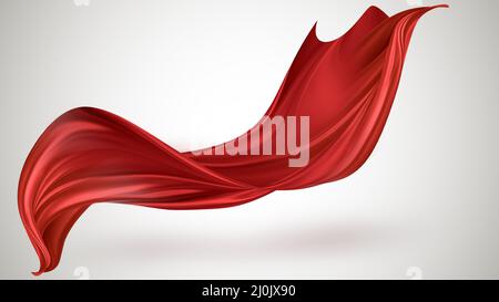 Red flying fabric Stock Photo