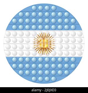 Glass light ball with flag of Argentina. Round sphere, template icon. Argentinian National symbol. Glossy realistic ball, 3D vector illustration Stock Vector