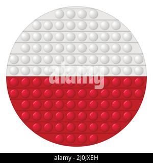 Glass light ball with flag of Poland. Round sphere, template icon. Polish national symbol. Glossy realistic ball, 3D vector illustration. Trendy Stock Vector