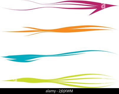 Wiggle, wobble squiggly lines, stripes divider set - stock vector illustration, clip-art graphics Stock Vector