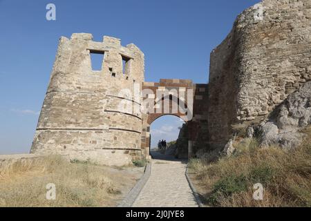 Van Castle entrance in Eastern Anatolia, Turkey. City of Van has a long history as a major urban area. Stock Photo