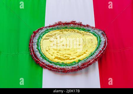 Mexican flag texture green white red Mexico City. Stock Photo