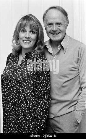 Happily married couple, Esther Rantzen and husband Desmond Wilcox pictured at their home in Kew, London. 11th November 1981. Stock Photo