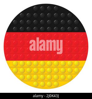 Glass light ball with flag of Germany. Round sphere, template icon. German national symbol. Glossy realistic ball, 3D vector illustration. Trendy Stock Vector