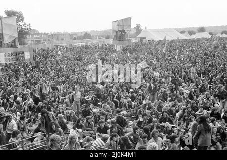 Reading Rock Festival 1980, the 20th National Rock Festival, taking place 22nd to 24th August, at Richfield Avenue, Reading, Pictures Friday 22nd August 1980. Stock Photo