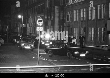 Crime Scene Attempted Assassination of Shlomo Argov, the Israeli ambassador to the United Kingdom, Thursday 3rd June 1982. Our picture shows ... crime scene where Shlomo Argov was shot in the head  as he got into his car after a banquet at the Dorchester Hotel, in Park Lane, London.   Argov was not killed, but he was critically injured.  The attempt on Argov's life was used by Israel as grounds for the 1982 Lebanon War. Stock Photo