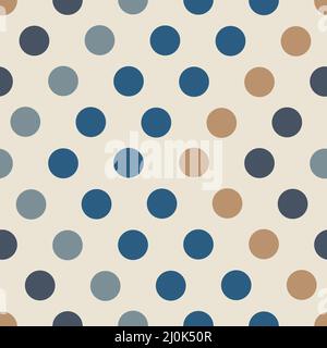 Calm blue geometric dot seamless pattern in coastal color. Modern marine vector background with isolated shape motif. Patterned ocean blu beach house Stock Vector