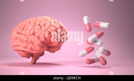 Brain Medicine Stock Photo