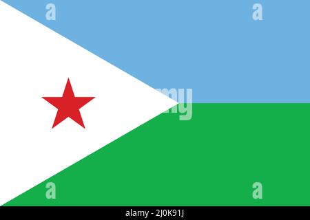 The national flag of Djibouti Vector Illustration as EPS 10. Since 1977. Stock Vector