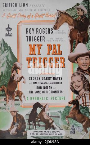 ROY ROGERS his Horse TRIGGER and DALE EVANS in MY PAL TRIGGER 1946 directors FRANK McDONALD and YAKIMA CANUTT (uncredited) Republic Pictures / British Lion Stock Photo