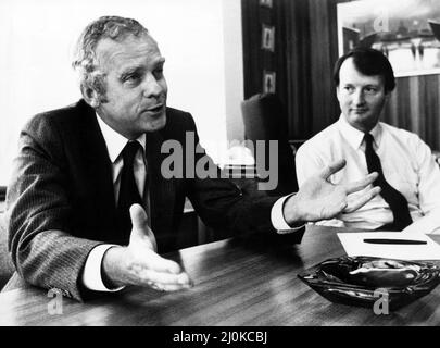 Left, John Egan, chairman of Jaguar and Neil Johnson, 13th August 1982. Stock Photo