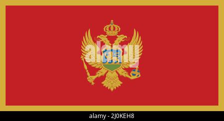 The official Flag of Montenegro as a vector. Stock Vector