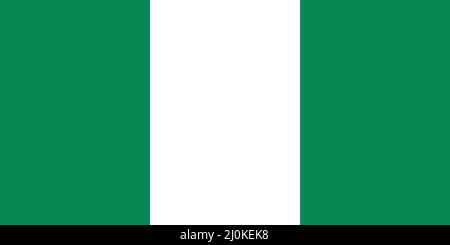 The official Flag of Nigeria as a vector. Stock Vector