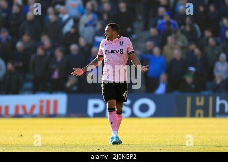 Gillingham, UK. 19th Mar, 2022. Nathaniel Mendez-Laing #41 of Sheffield Wednesday in Gillingham, United Kingdom on 3/19/2022. (Photo by Carlton Myrie/News Images/Sipa USA) Credit: Sipa USA/Alamy Live News Stock Photo