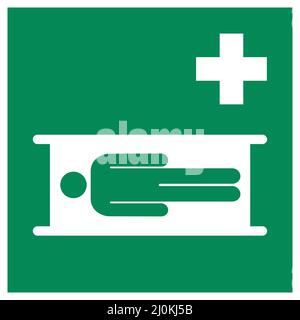 ISO 7010 E013 – Stretcher sign Stock Vector