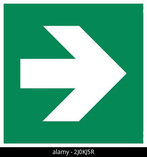 ISO 7010 E005 – Direction arrow (90° angle) sign Stock Vector