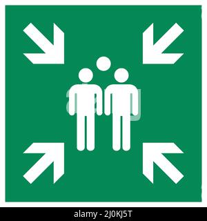 ISO 7010 E007 – Evacuation assembly point sign Stock Vector
