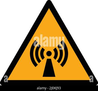 ISO 7010 W005 – Non-ionizing radiation as vector. Stock Vector