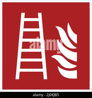ISO 7010 F003 – Fire ladder as vector. Stock Vector