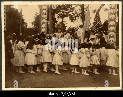 Celebration for the Centennial of the San José de Flores church in 1906. Flores Neighborhood, Buenos Aires, Argentina. Stock Photo