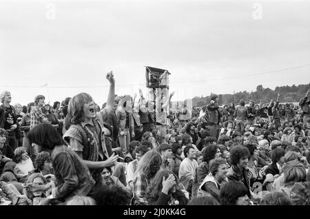 Reading Rock Festival 1980, the 20th National Rock Festival, taking place 22nd to 24th August, at Richfield Avenue, Reading, Pictures Friday 22nd August 1980. Stock Photo