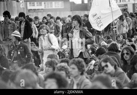 Reading Rock Festival 1980, the 20th National Rock Festival, taking place 22nd to 24th August, at Richfield Avenue, Reading, Pictures Friday 22nd August 1980. Stock Photo