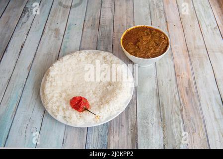 Soupou Kandia: A West African Recipe    Soupou Kandja, one of the Senegalese's favorite dishes after the thief died Stock Photo