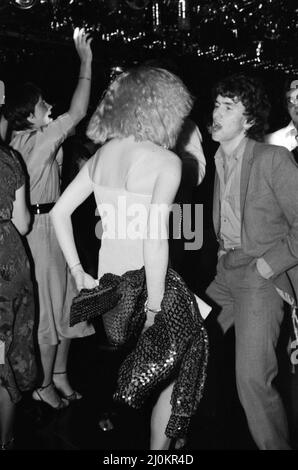 People dancing at the new nightclub Stringfellows in Covent Garden, London. 1st August 1980. Stock Photo