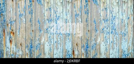 Old blue wood texture background banner Stock Photo