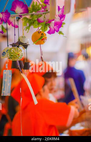 Summer of wind chimes (Japanese culture) Stock Photo