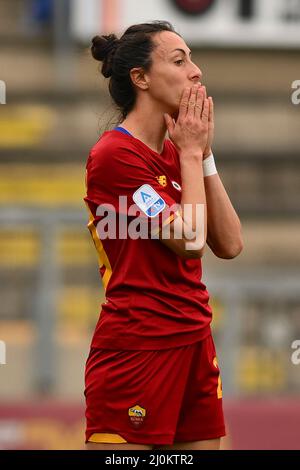 Rome, Italy. 19th Mar, 2022. Paloma Lazaro of AS Roma Women during the 17th day of the Serie A Championship between A.S. Roma Women and A.C. Milan at the stadio Tre Fontane on 19th of March, 2022 in Rome, Italy. (Credit Image: © Domenico Cippitelli/Pacific Press via ZUMA Press Wire)