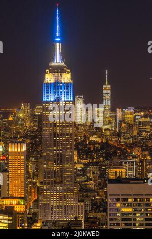 Empire State Building (taken from the Rockefeller Center Observation Deck) Stock Photo