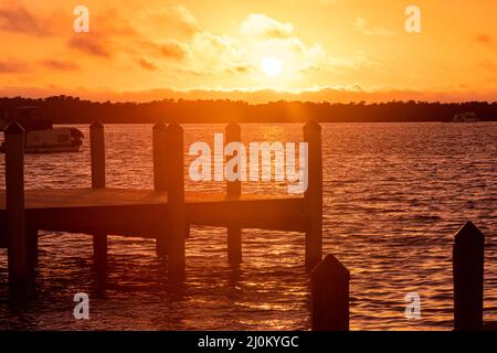 Wonderful pier at sunset - amazing Florida Keys Stock Photo - Alamy