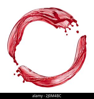 Circle berry juice splash isolated on white background Stock Photo