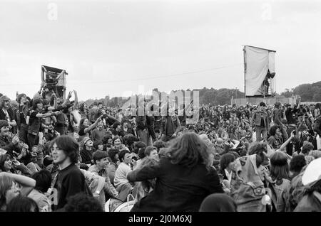 Reading Rock Festival 1980, the 20th National Rock Festival, taking place 22nd to 24th August, at Richfield Avenue, Reading, Pictures Friday 22nd August 1980. Stock Photo