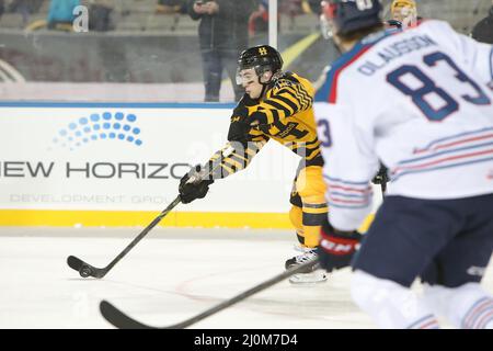 Hamilton Ontario Canada, OHL Outdoor showcase 2022 at Tim Hortons Field.  Hamiton defeats Oshawa 3-0. Mason McTavish(23) (editorial only) Luke  Durda/Alamy Stock Photo - Alamy