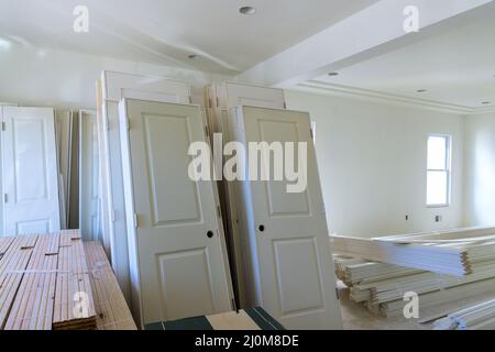 Process for under construction, remodeling, renovation, extension, reconstruction. Stock Photo