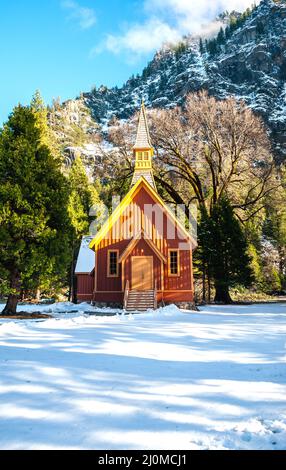 Yosemite valley chapel in Yosemite National Park Stock Photo