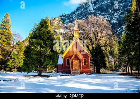 Yosemite valley chapel in Yosemite National Park Stock Photo