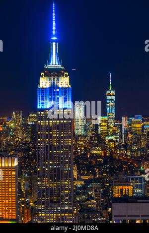 Empire State Building (taken from the Rockefeller Center Observation Deck) Stock Photo