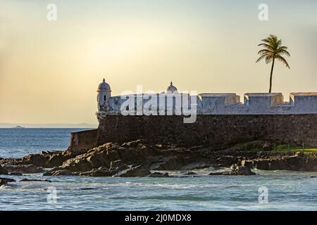 Fortress walls from the 17th century in Salvador city Stock Photo