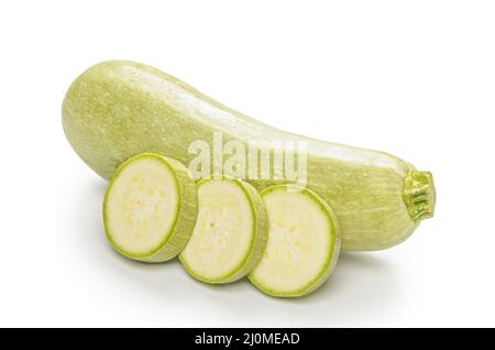 Zucchini on white background with soft shadow Stock Photo