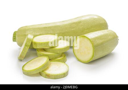 Zucchini on white background with soft shadow Stock Photo
