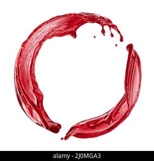 Circle berry juice splash isolated on white background Stock Photo