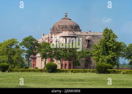 The ancient mosque of Bada Gumbad in Lodi Park. New Delhi, India Stock Photo
